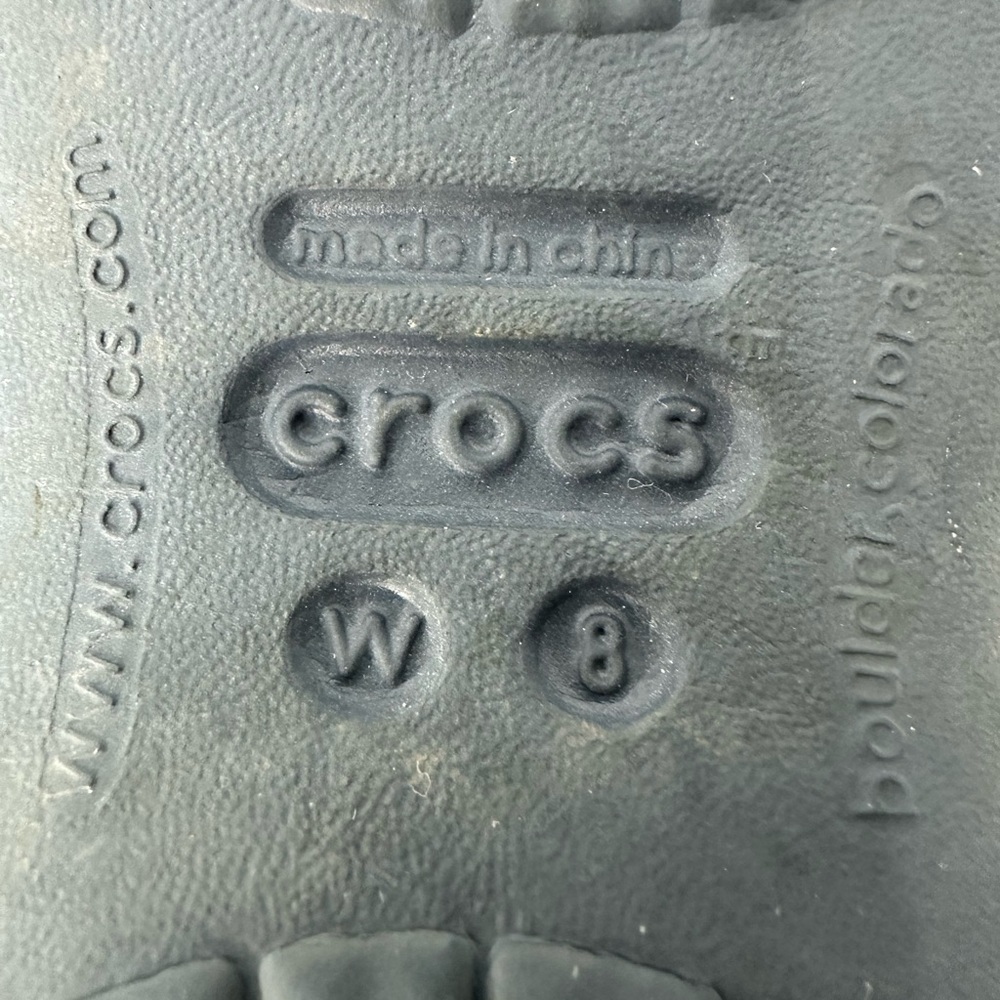CROCS Women's Black Sienna Floral Flats with Blue Purple & White Blossoms - Picture 9 of 9